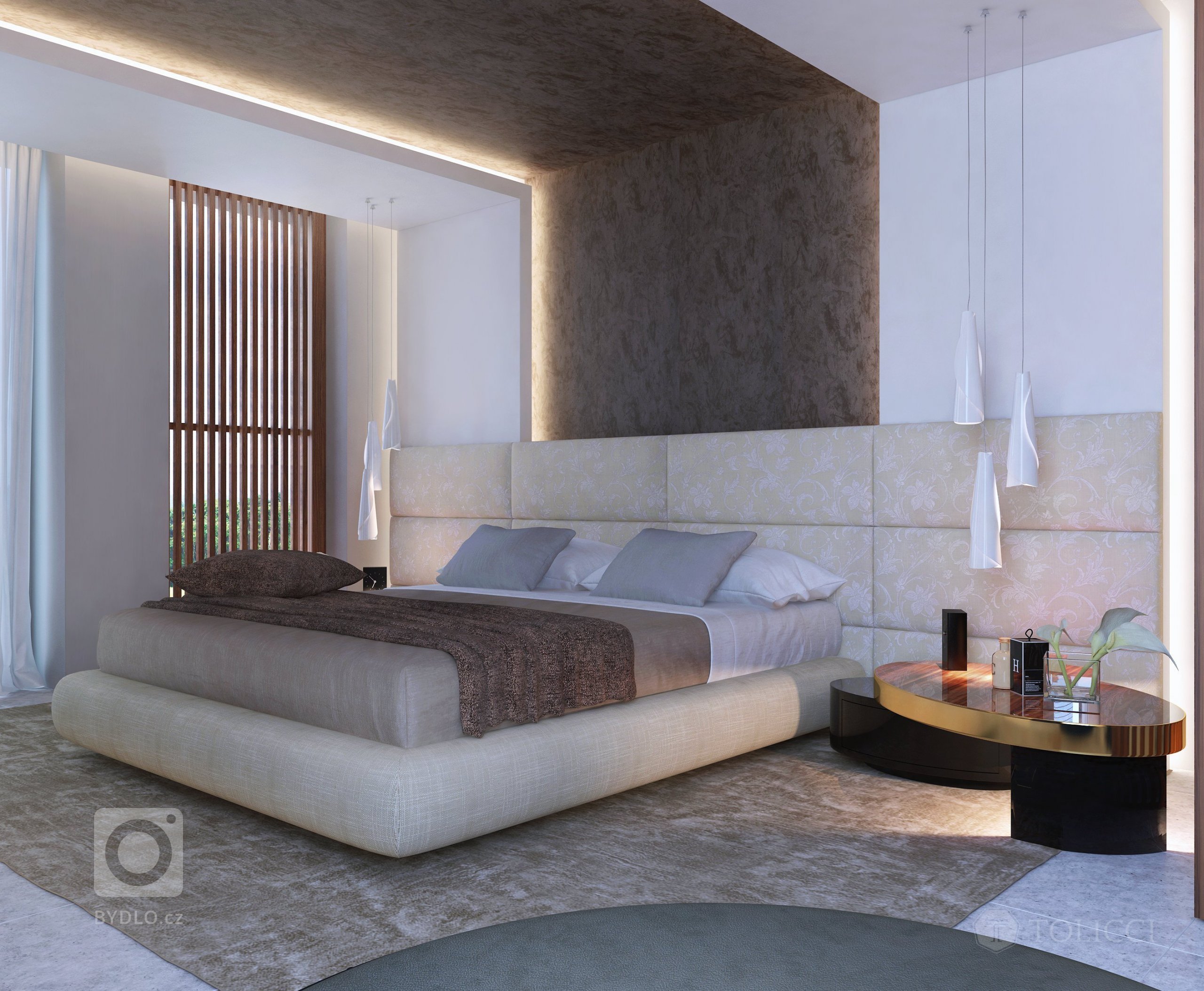 Návrh interiéru rodinnej rezidencie odráža spojenie dvoch dizajnérskych prístupov: východného arabského a stredoeurópskeho talianskeho. Na podklade zemitých…