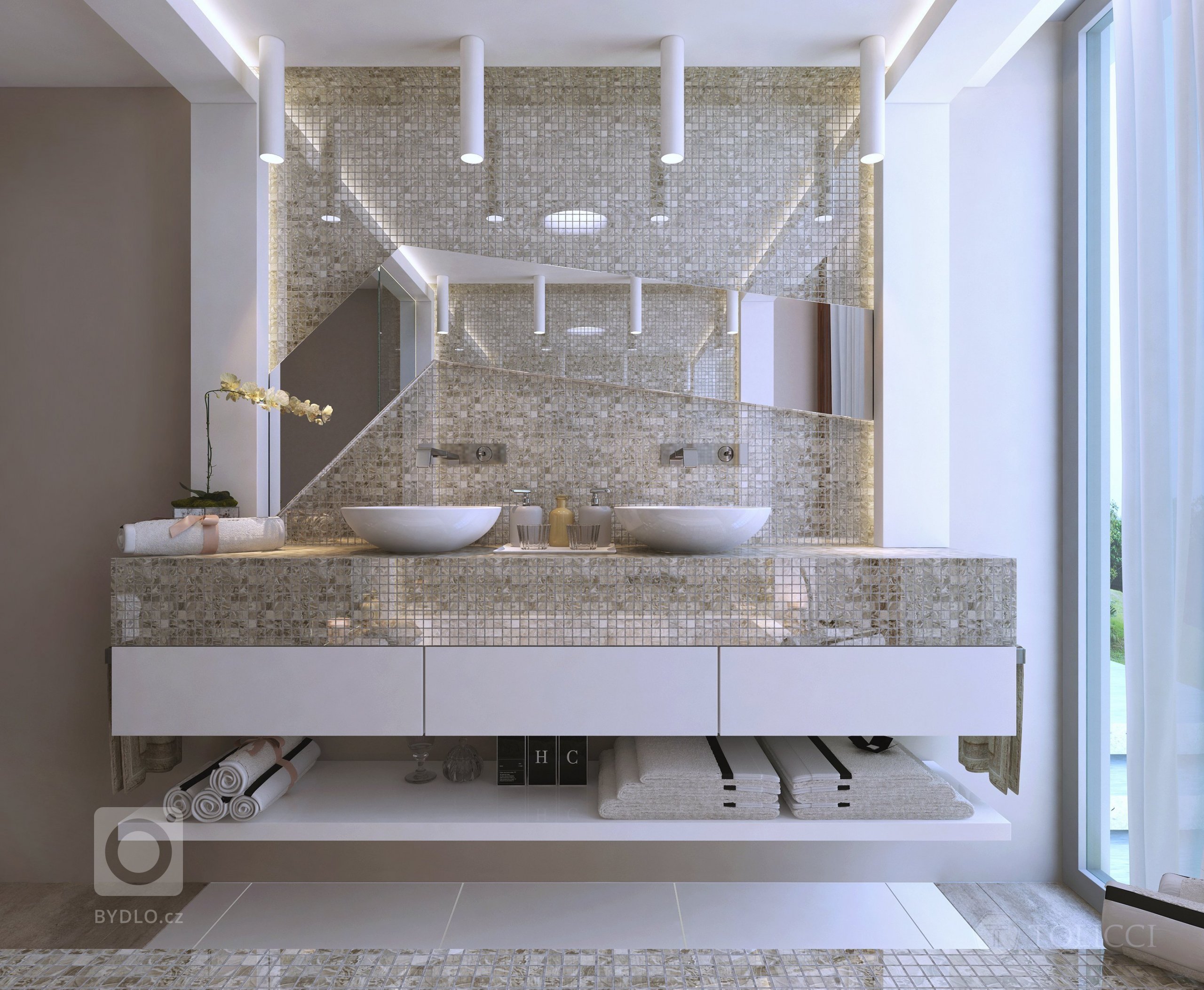 Návrh interiéru rodinnej rezidencie odráža spojenie dvoch dizajnérskych prístupov: východného arabského a stredoeurópskeho talianskeho. Na podklade zemitých…