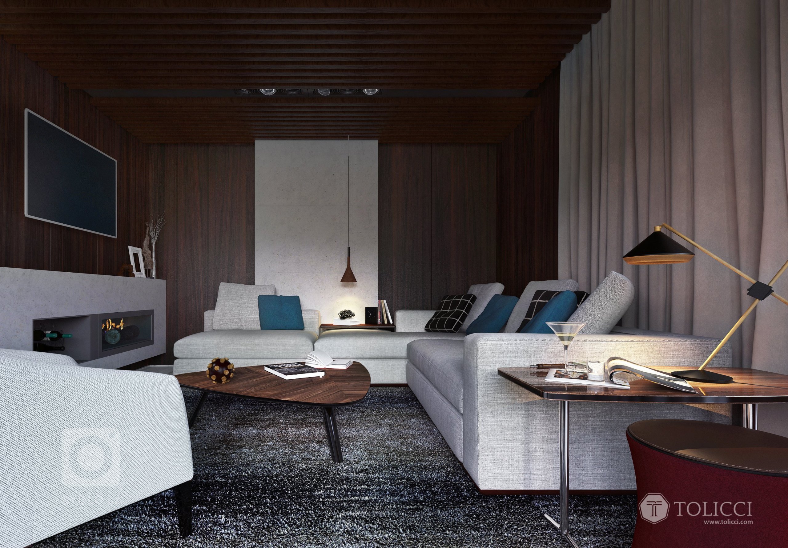 Ide o náš prvý projekt, v ktorom sme aplikovali princípy tradičného talianskeho prístupu k interiéru. Kontrasty tvoria tmavé orechové drevo s bielymi plochami…