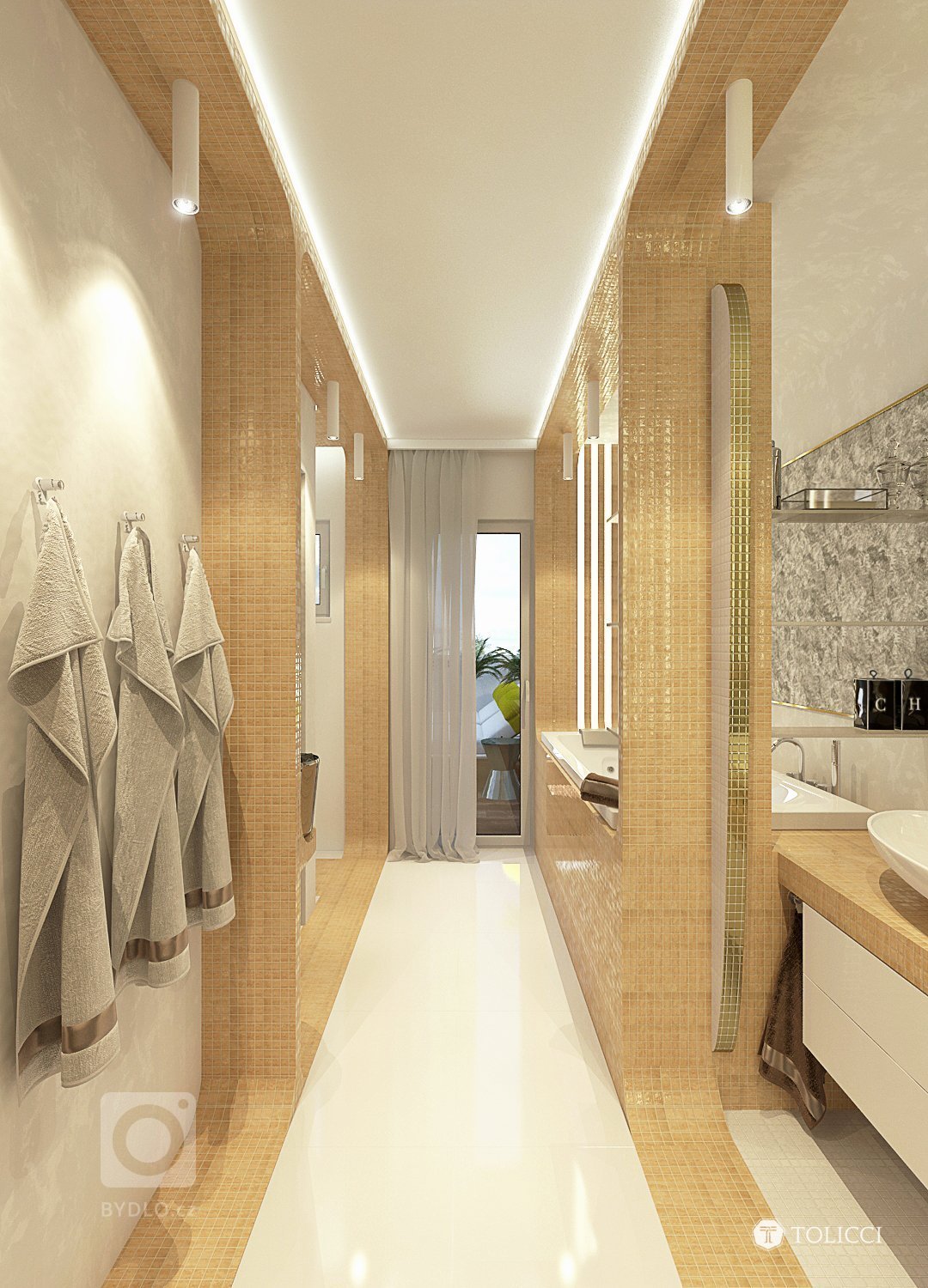 Návrh exkluzívnej kúpeľne vznikol na špeciálnu požiadavku klienta pre vytvorenie dizajnérsky výnimočnej apartmánovej kúpeľne so saunou. Kúpeľňa je vytvorená na…