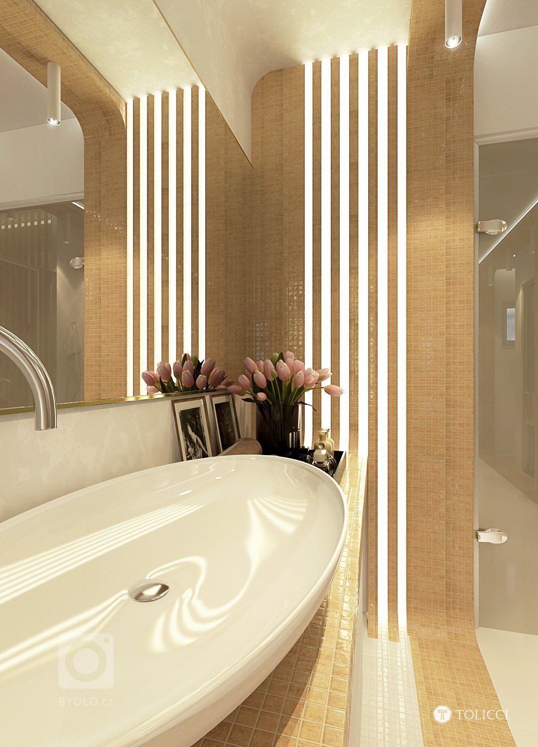 Návrh exkluzívnej kúpeľne vznikol na špeciálnu požiadavku klienta pre vytvorenie dizajnérsky výnimočnej apartmánovej kúpeľne so saunou. Kúpeľňa je vytvorená na…