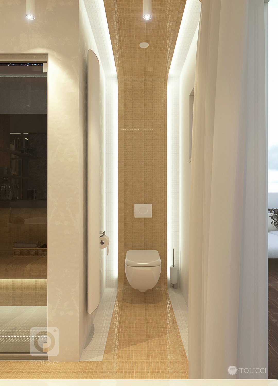 Návrh exkluzívnej kúpeľne vznikol na špeciálnu požiadavku klienta pre vytvorenie dizajnérsky výnimočnej apartmánovej kúpeľne so saunou. Kúpeľňa je vytvorená na…