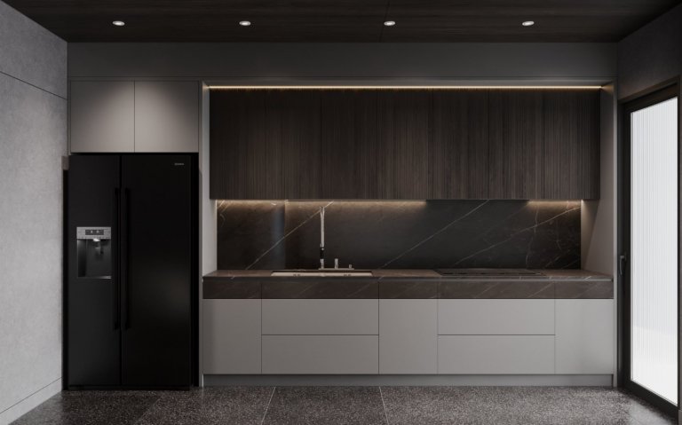 
This project is designed for a single lady with a strong personality.
The entire apartment is designed with gray tones combined with wood colors, making the…