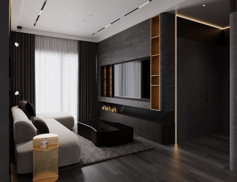 
This project is designed for a single lady with a strong personality.
The entire apartment is designed with gray tones combined with wood colors, making the…