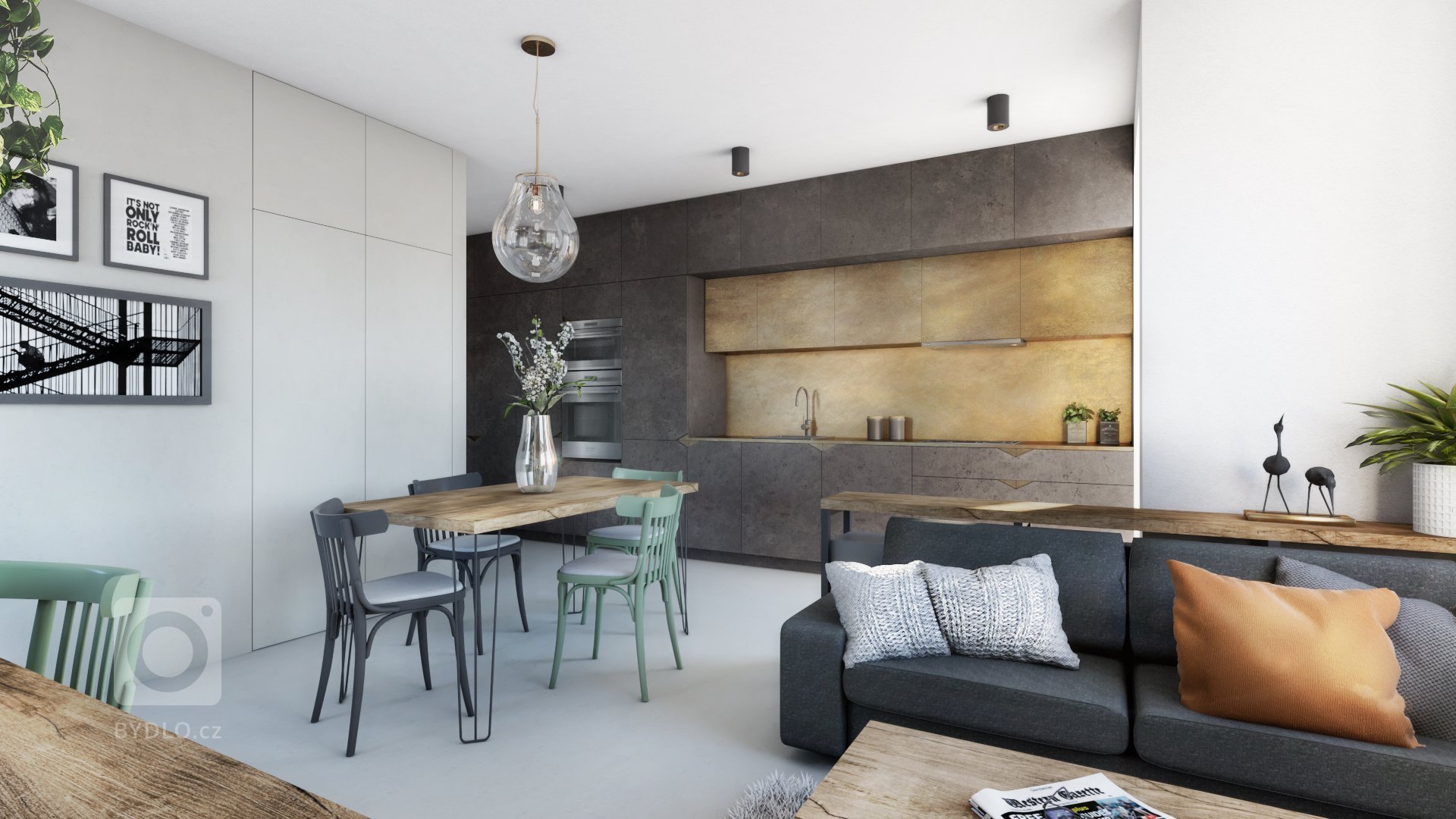 Interiér industriálního bytu