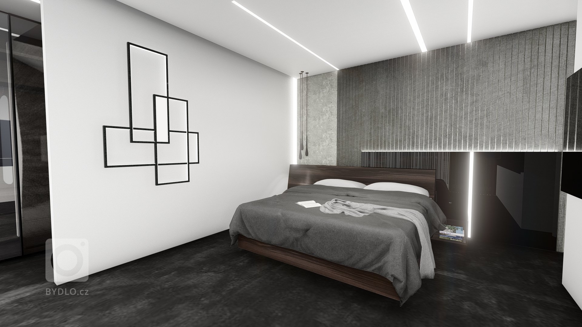 Návrh interiéru luxusní ložnice