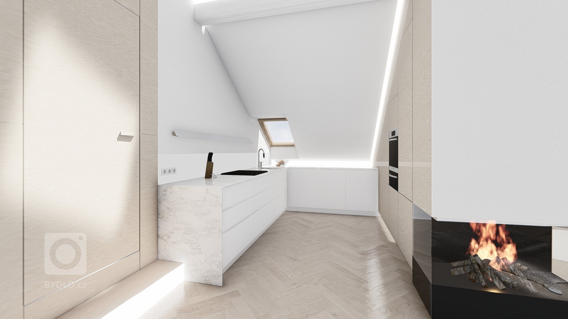 Vytvořit elegantní prostor v podkroví městského domu, kde jsou typické trámy a atypické místnosti se skosenými stropy, byl opak stylu, který je klienty…