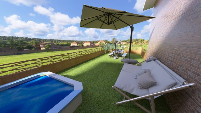 Vizualizace potencionálního budoucího stavu kuchyně, jídelny a&nbsp;obývacího pokoje po rekonstrukci. Důraz na prosvětlení a větší modernizaci oproti původnímu…