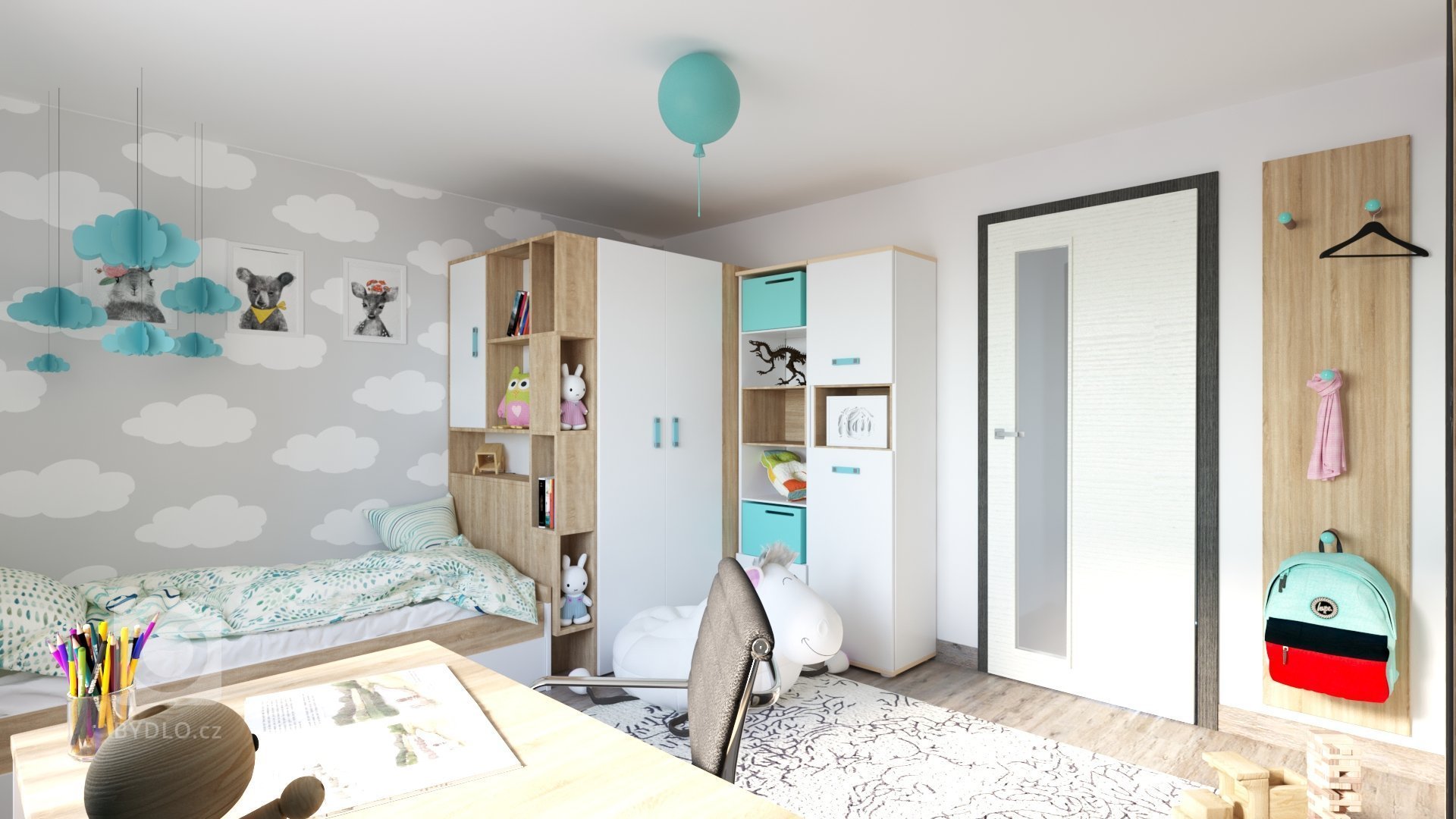 Výchozím prvkem tohoto pokoje je prostorná šatní skříň, kterou lze společně s postelí i psacím stolem pořídit v prodejnách Möbelix. Úkolem vizualizace tedy…
