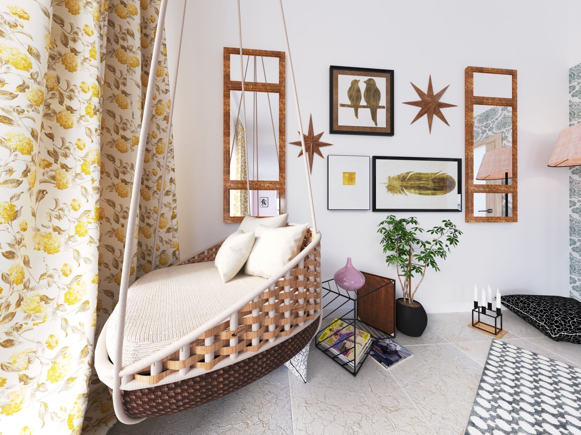 Experiment - vizualizace nereálné místnosti.
