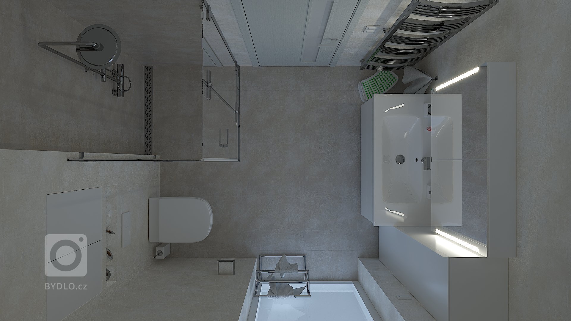 Malý prostor, rozvody připraveny - bylo tedy nutné se s jasně daným rozmístěním sanity a doplňků popasovat a navrhnout či vybrat takové, které do prostoru…