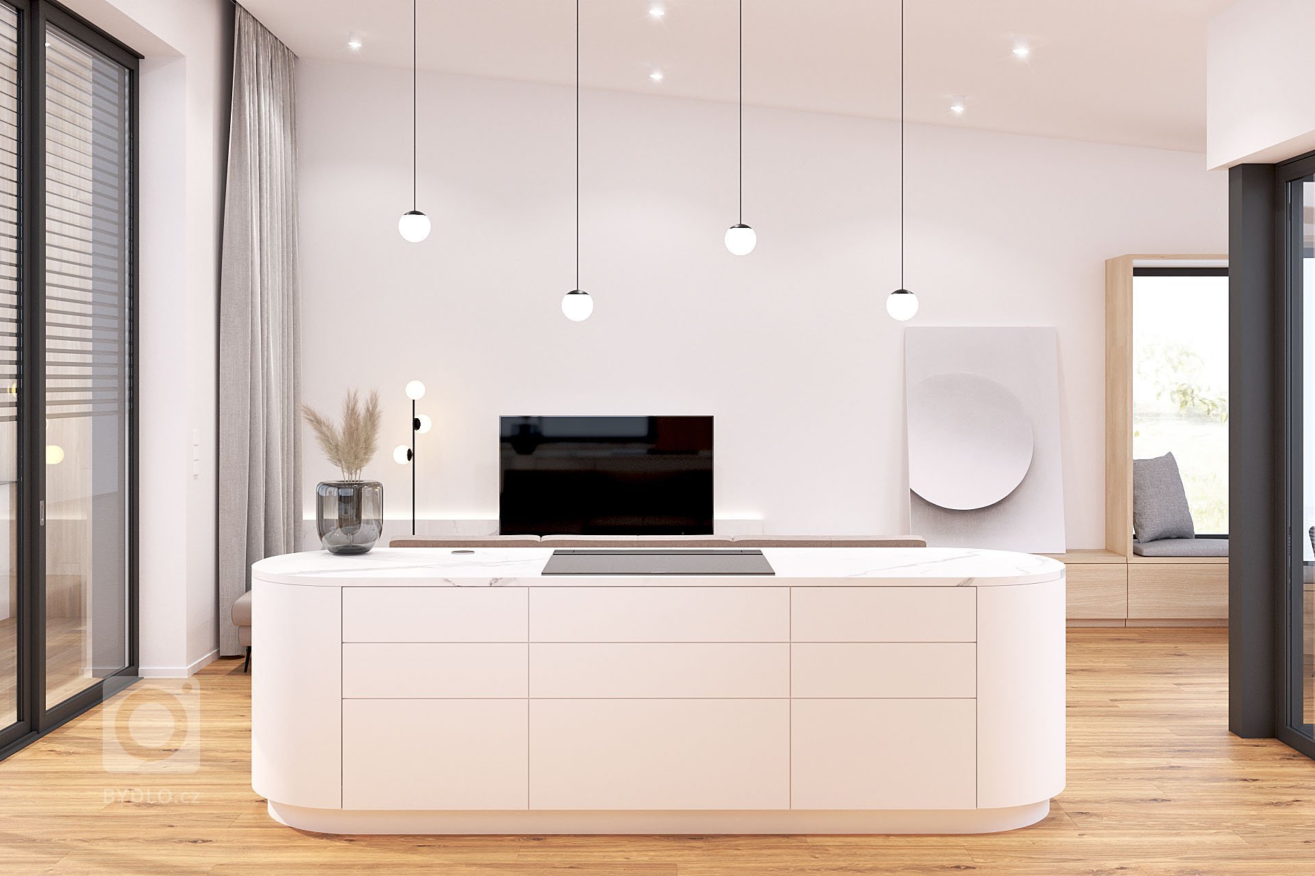 Návrh tohoto interiéru hlavního obytného prostoru v&nbsp;rodinném domě ve Spešově byl opravdovou výzvou. Uchopit prostor atypického tvaru, kde světlá výška…