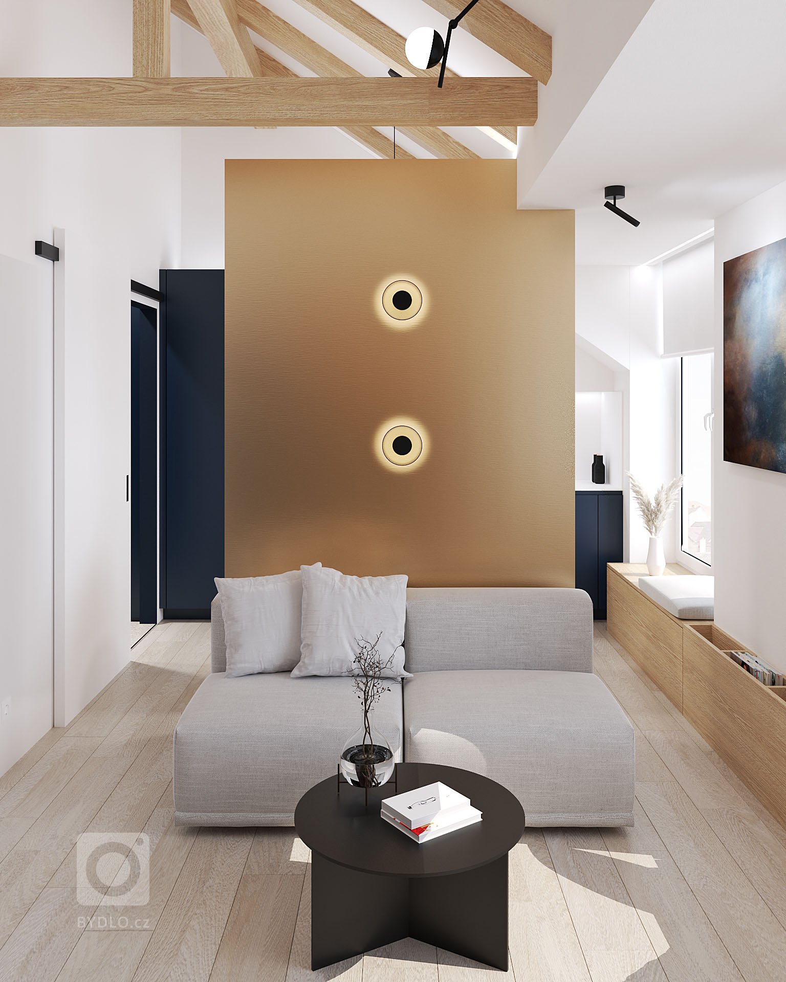 Variabilita a design, který zaujme na první pohled &ndash; to byla dvě hlavní kritéria pro návrh malometrážního podkrovního bytu v&nbsp;Hodoníně. Na ploše…